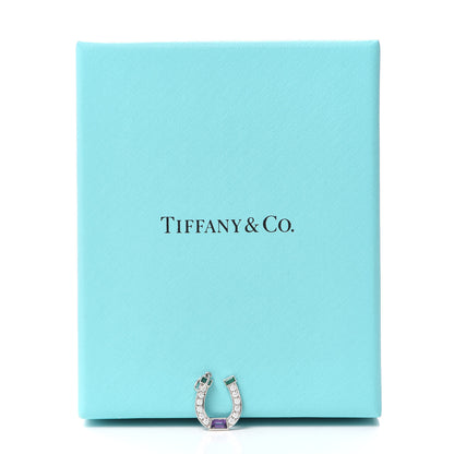 Tiffany Platinum Diamond Emerald Amethyst Horseshoe Charm 4 of 4