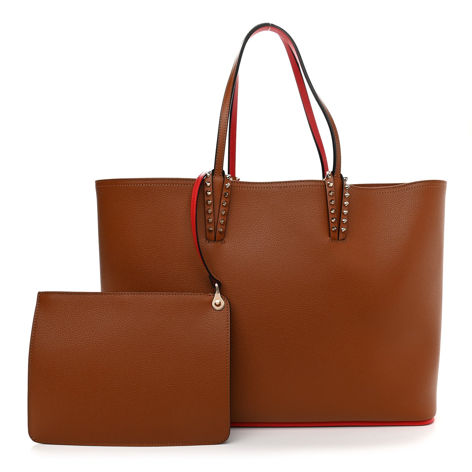 Christian Louboutin Calfskin Spikes East West Cabata Tote Cannelle 1 of 9