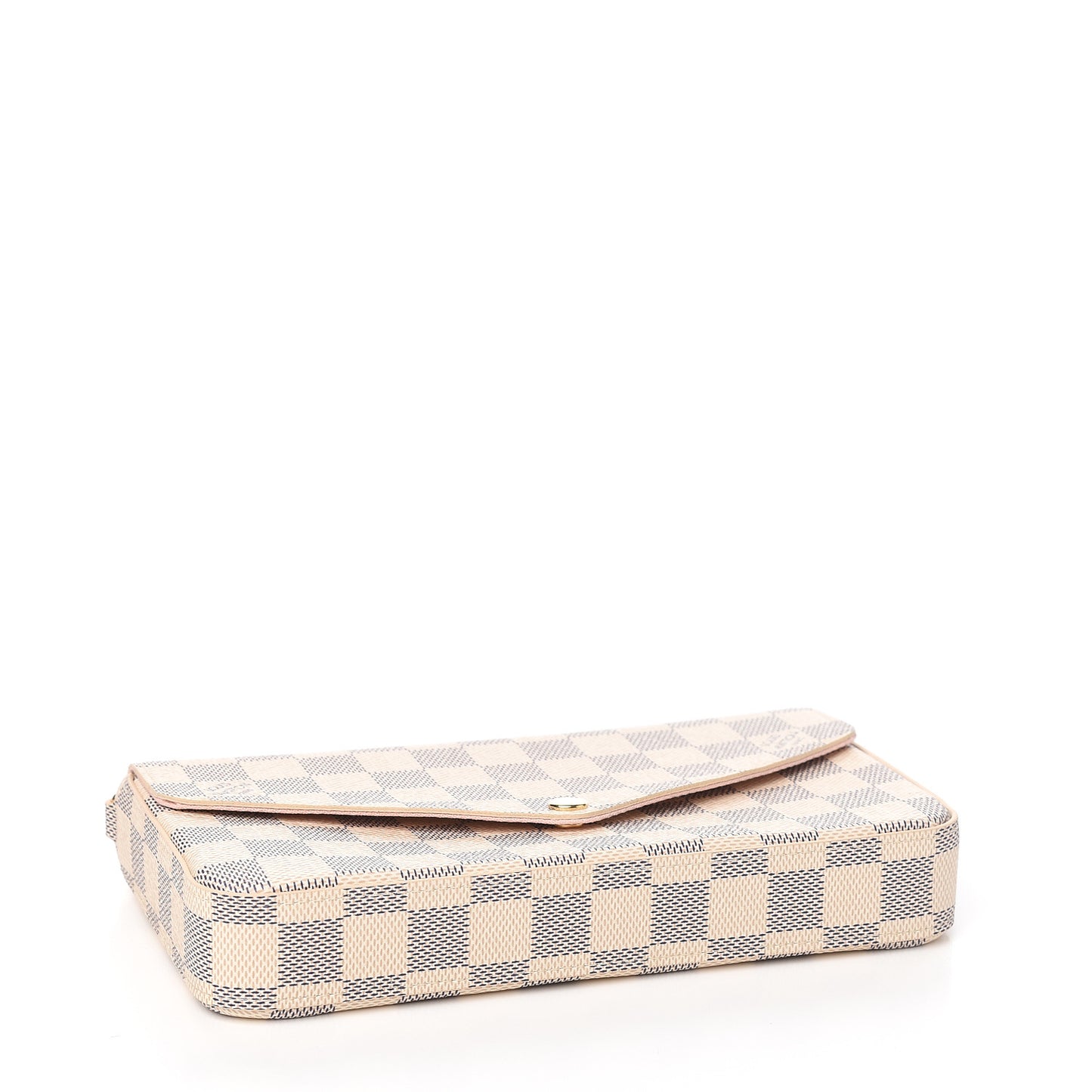 Damier Azur Pochette Felicie Chain Wallet Rose Ballerine