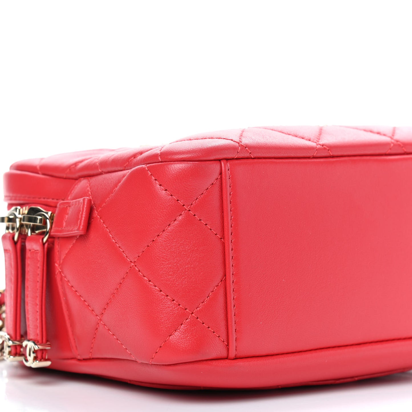 Lambskin Quilted Studded Beauty Begins Bag Fuchsia