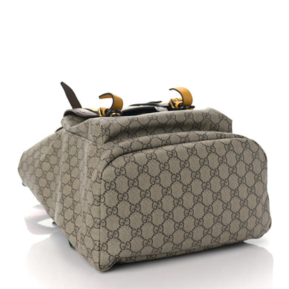 Gucci Soft GG Supreme Monogram Neo Vintage Double Buckle Backpack Beige New Acero Crop 4 of 9