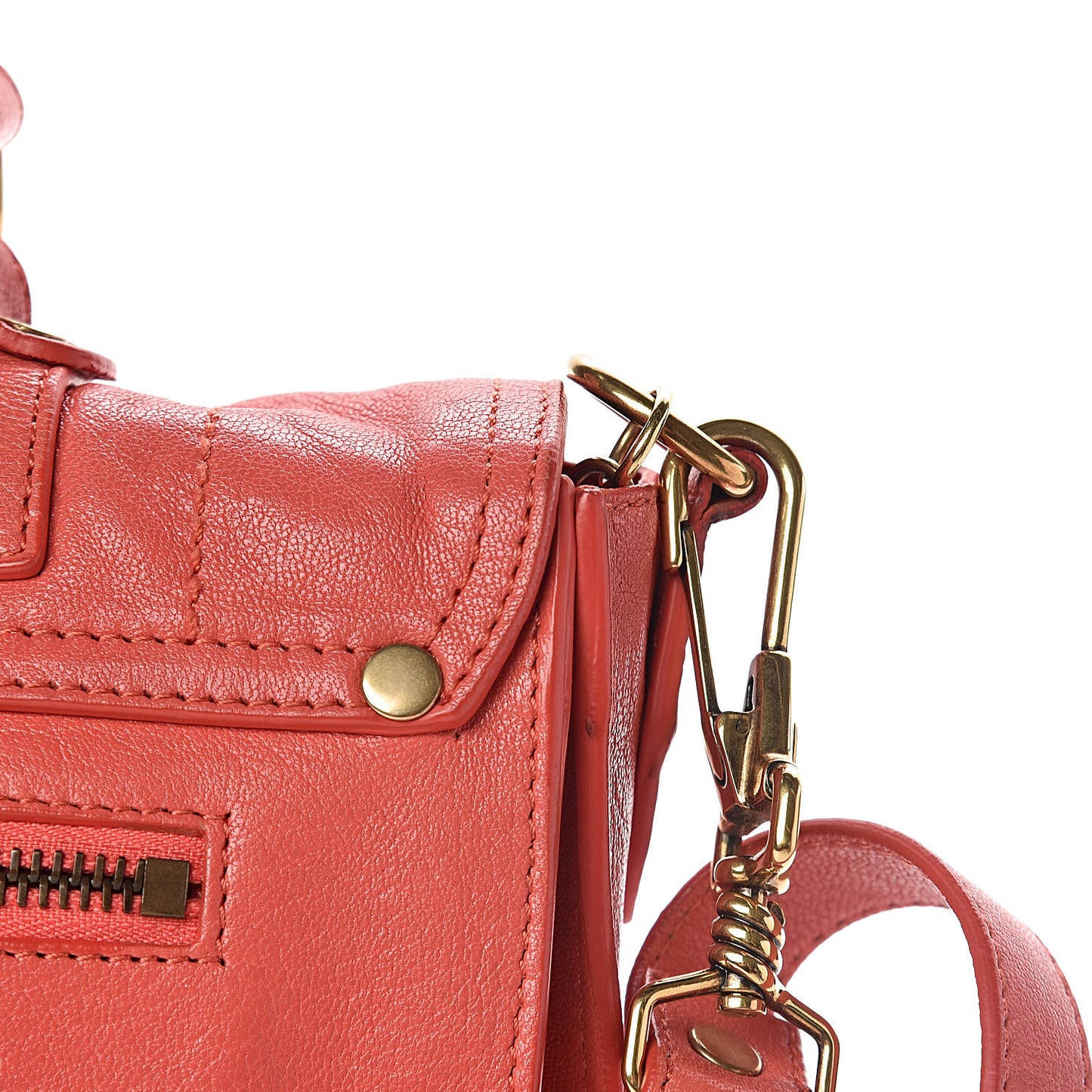 Lambskin Medium PS1 Satchel Deep Coral