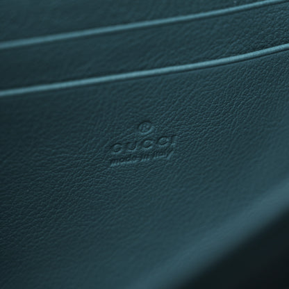 Gucci Azalea Calfskin Enamel Matelasse Diagonal Torchon GG Marmont Chain Wallet Imperial Blue Pavone 6 of 10