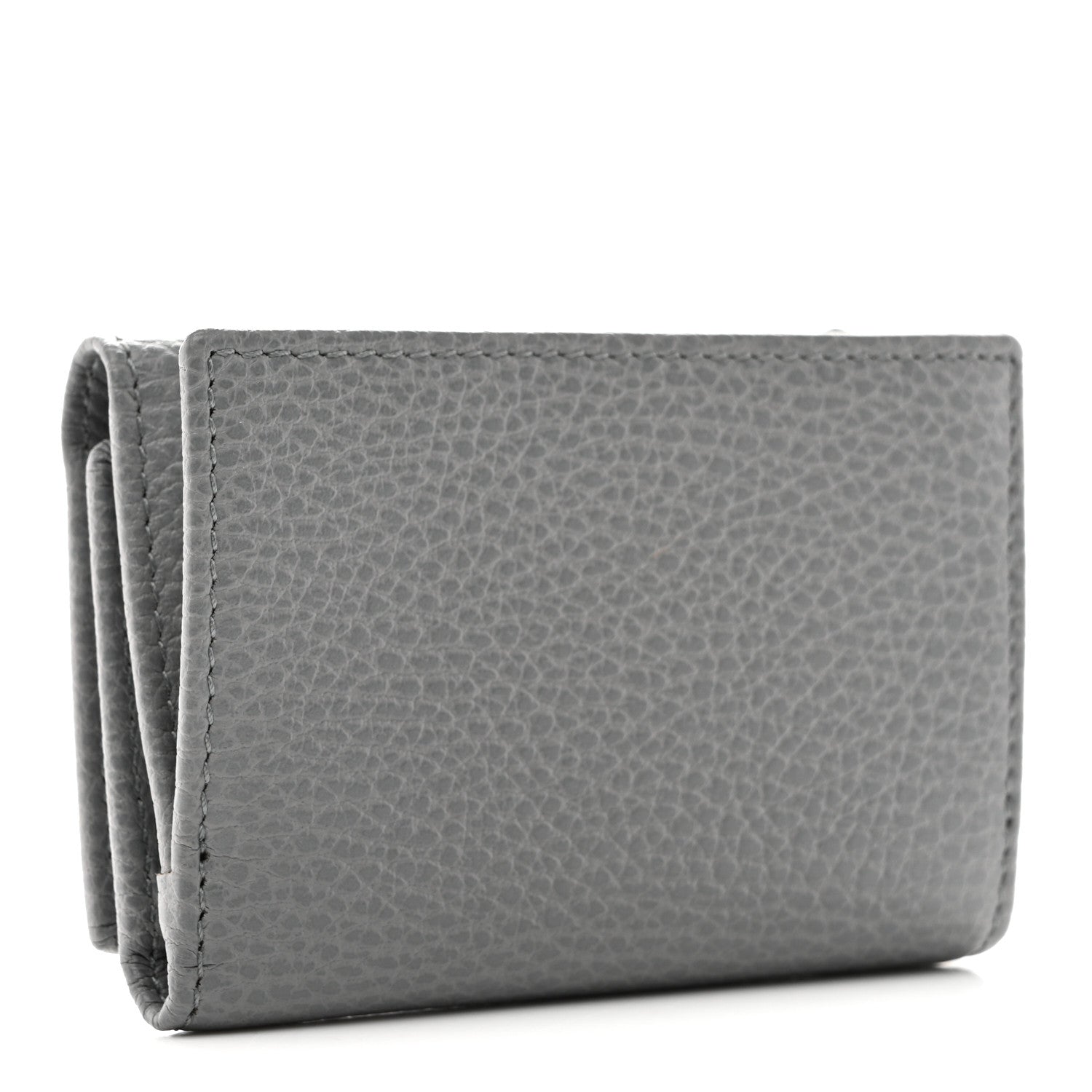 Gucci Dollar Calfskin Enamel Monochrome Medium GG Marmont Wallet Deep Grey 3 of 8