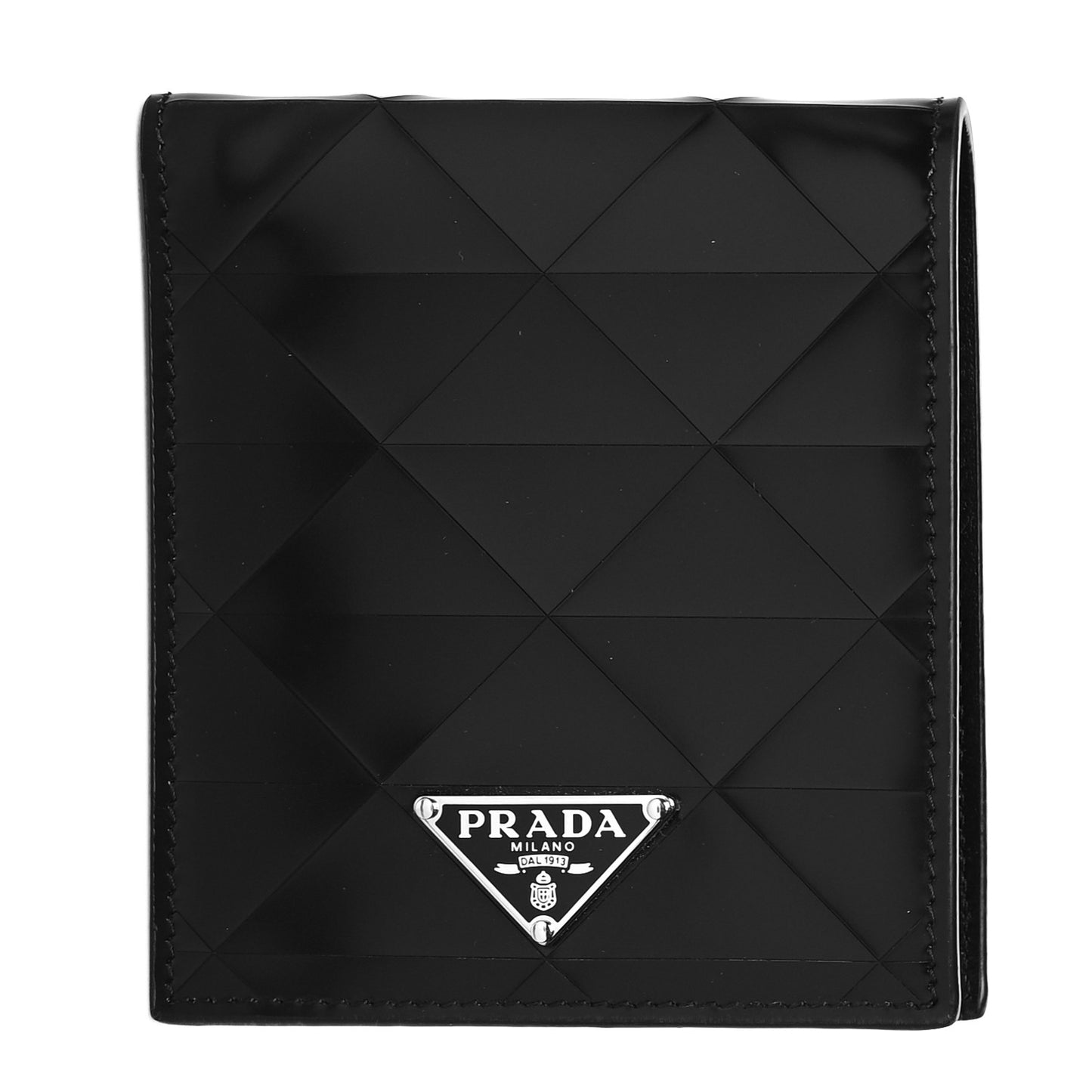Spazzolato Triangle Patterned Wallet Black