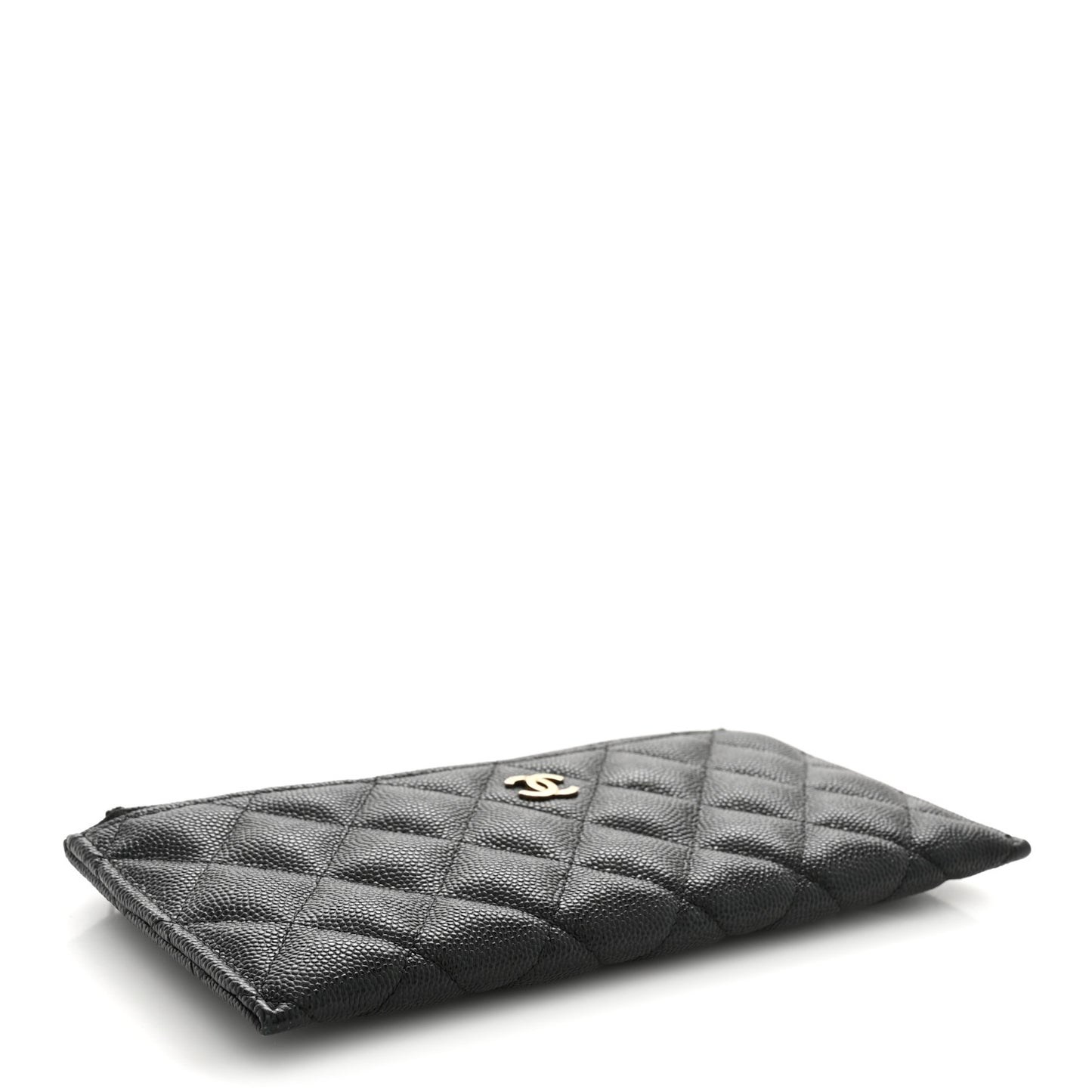 Caviar Quilted Classic Zip Pouch Black