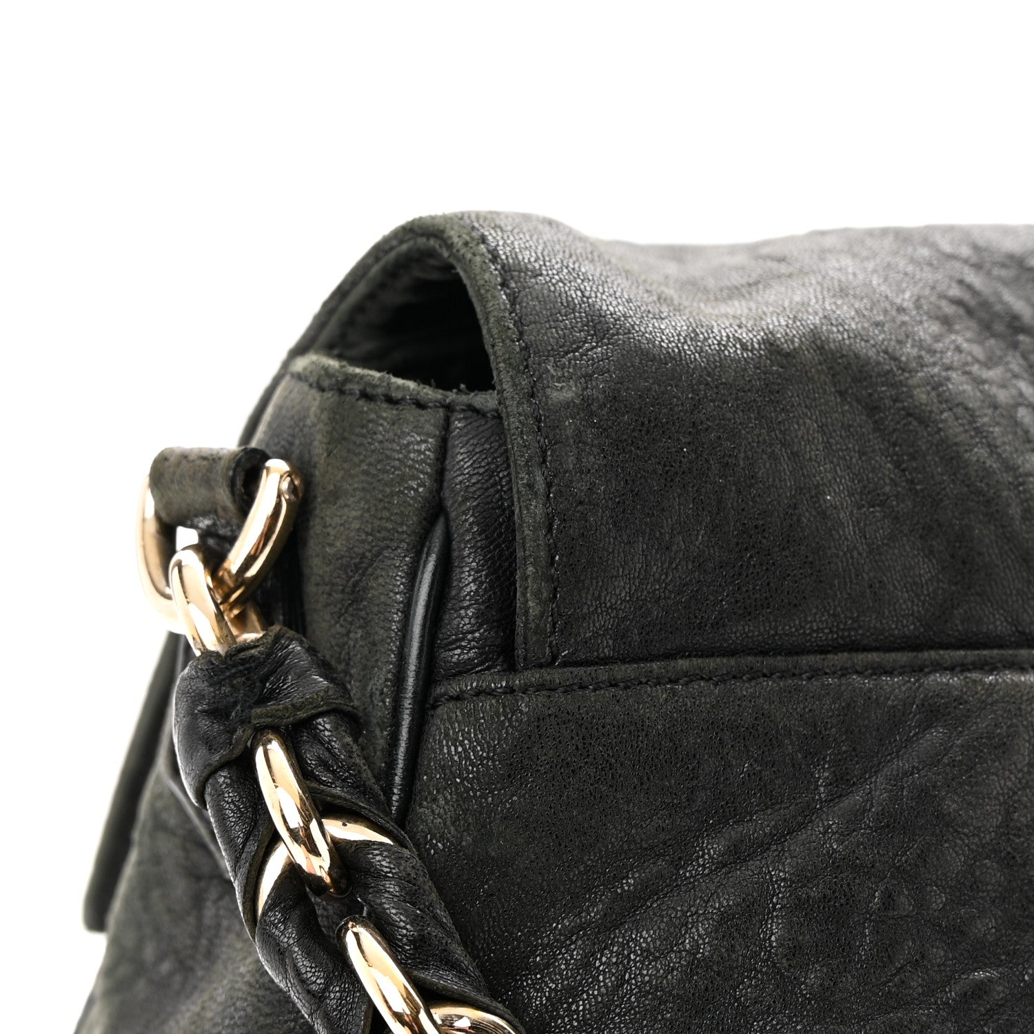Fendi Crinkled Lambskin Mia Shoulder Flap Black 14 of 17