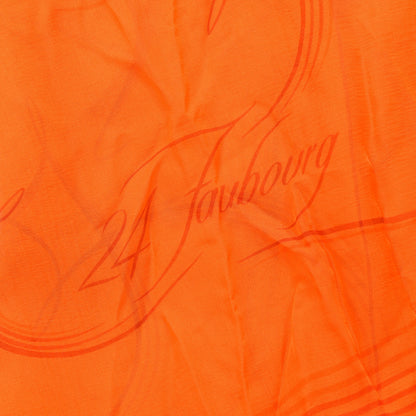 Hermes Silk Mousseline 24 Faubourg Stole Orange 3 of 5