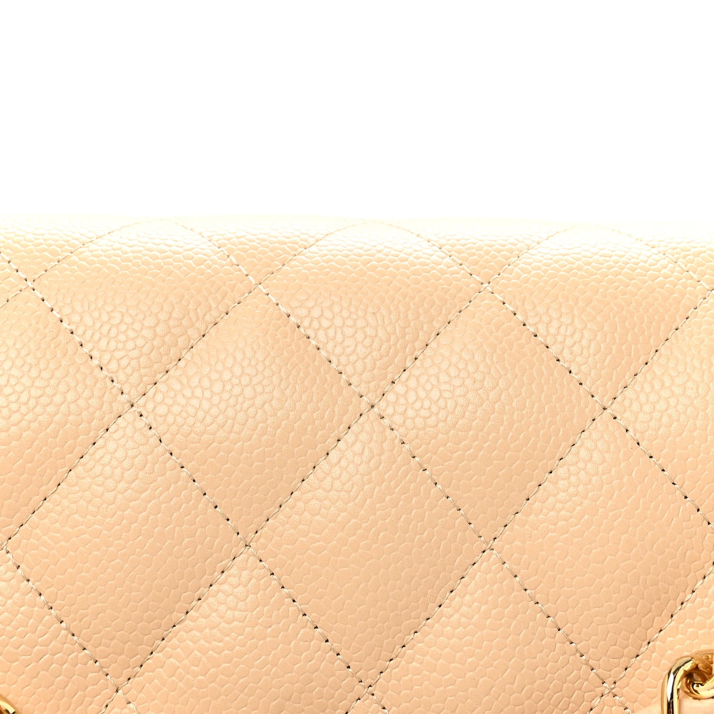 Caviar Quilted Jumbo Double Flap Beige Clair