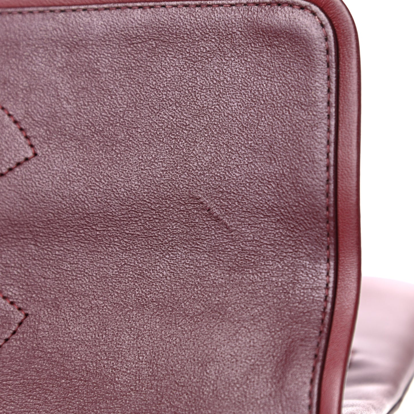 Lambskin Quilted Jumbo Double Flap Burgundy