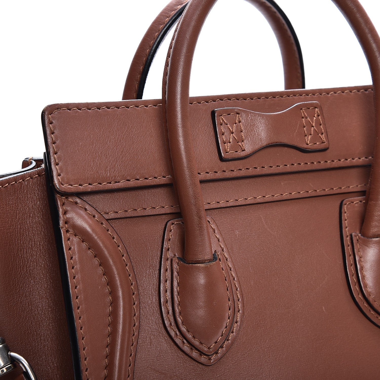 Celine Smooth Calfskin Nano Luggage Sienna 10 of 13