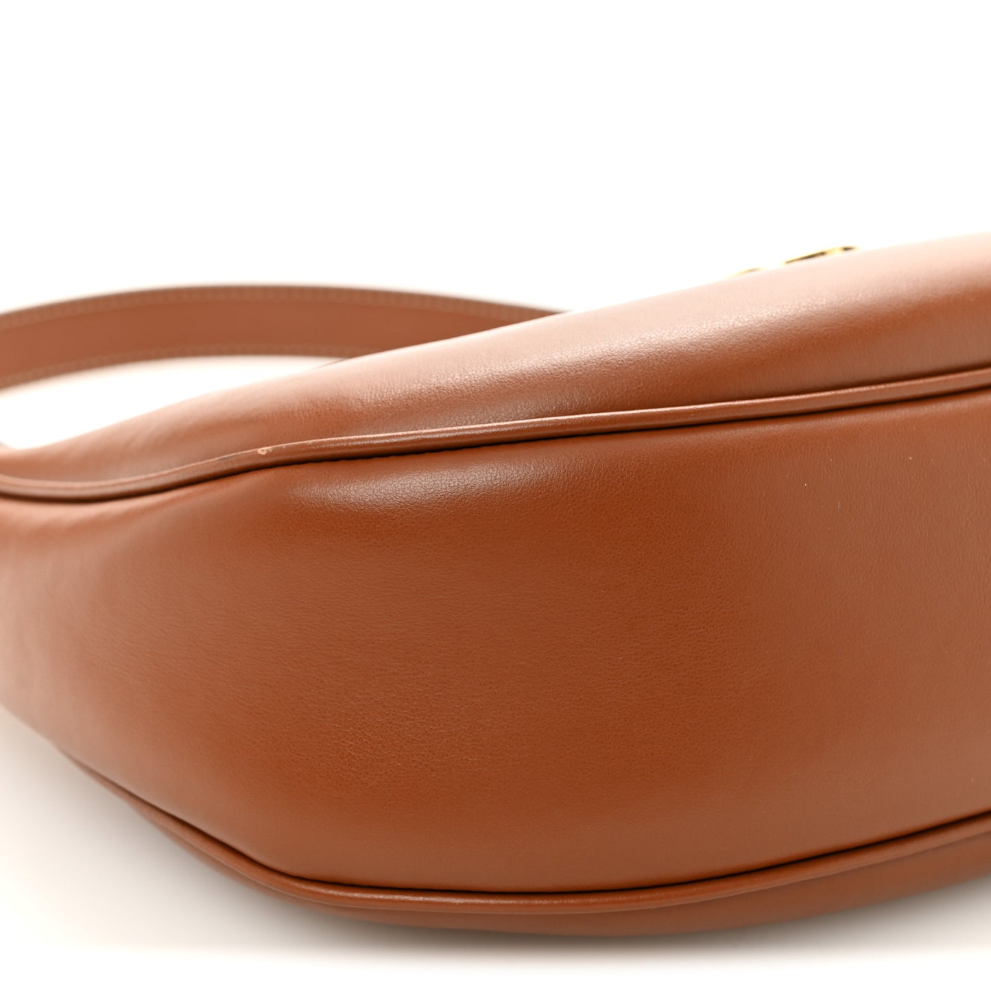 Smooth Calfskin Medium Strap Ava Triomphe Shoulder Bag Tan