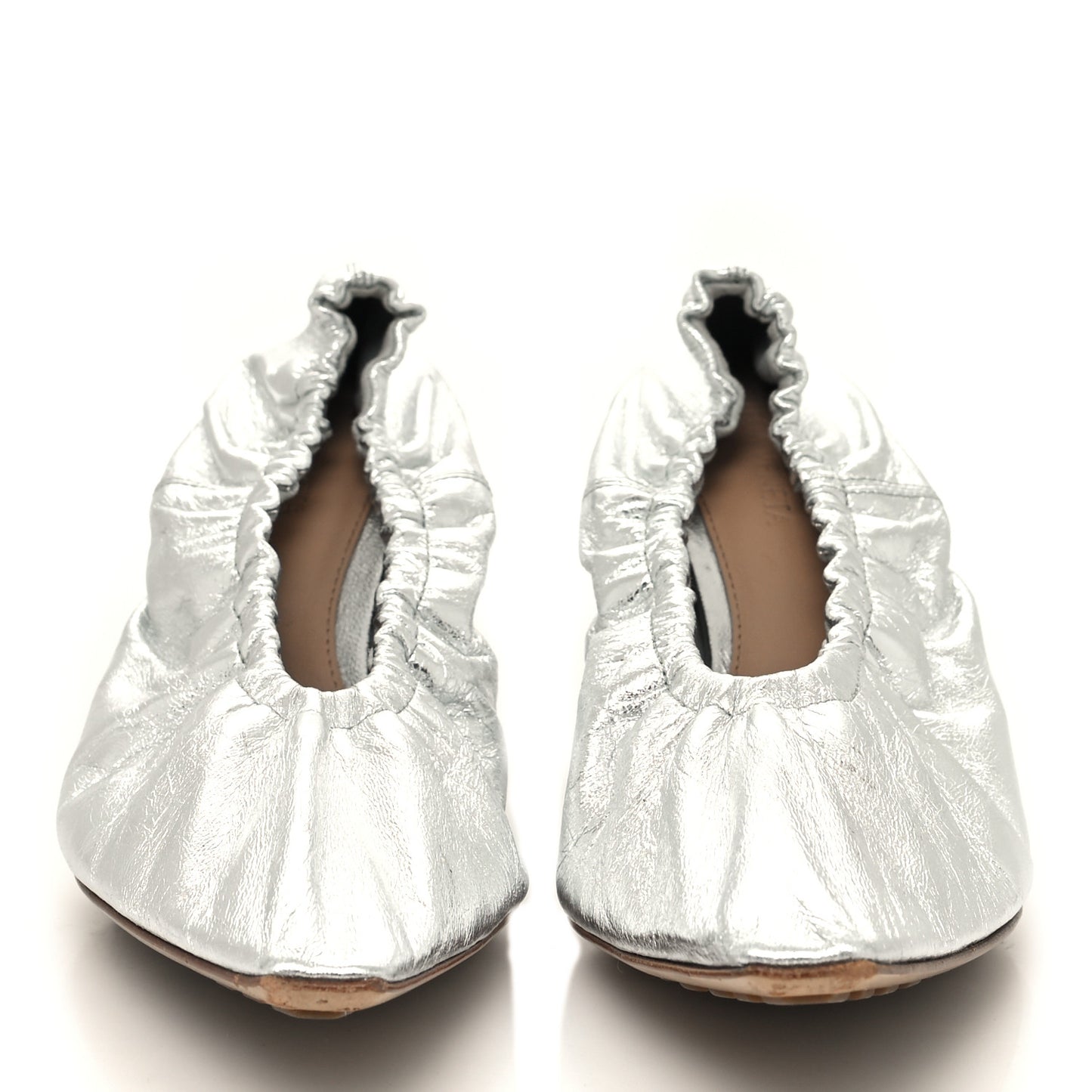 Metallic Crushed Nappa Glitter Plexiglass Almond Pumps 37 Silver