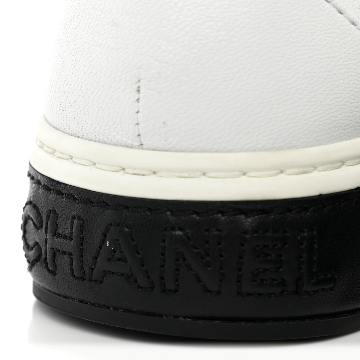 Chanel Lambskin Quilted Womens CC Stroll Sneakers 36 White 9 of 10
