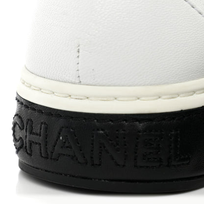 Chanel Lambskin Quilted Womens CC Stroll Sneakers 36 White 9 of 10