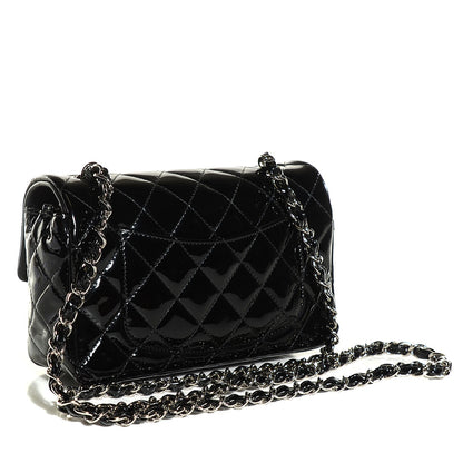 Chanel Patent Calfskin Quilted Mini Rectangular Flap Black 3 of 9