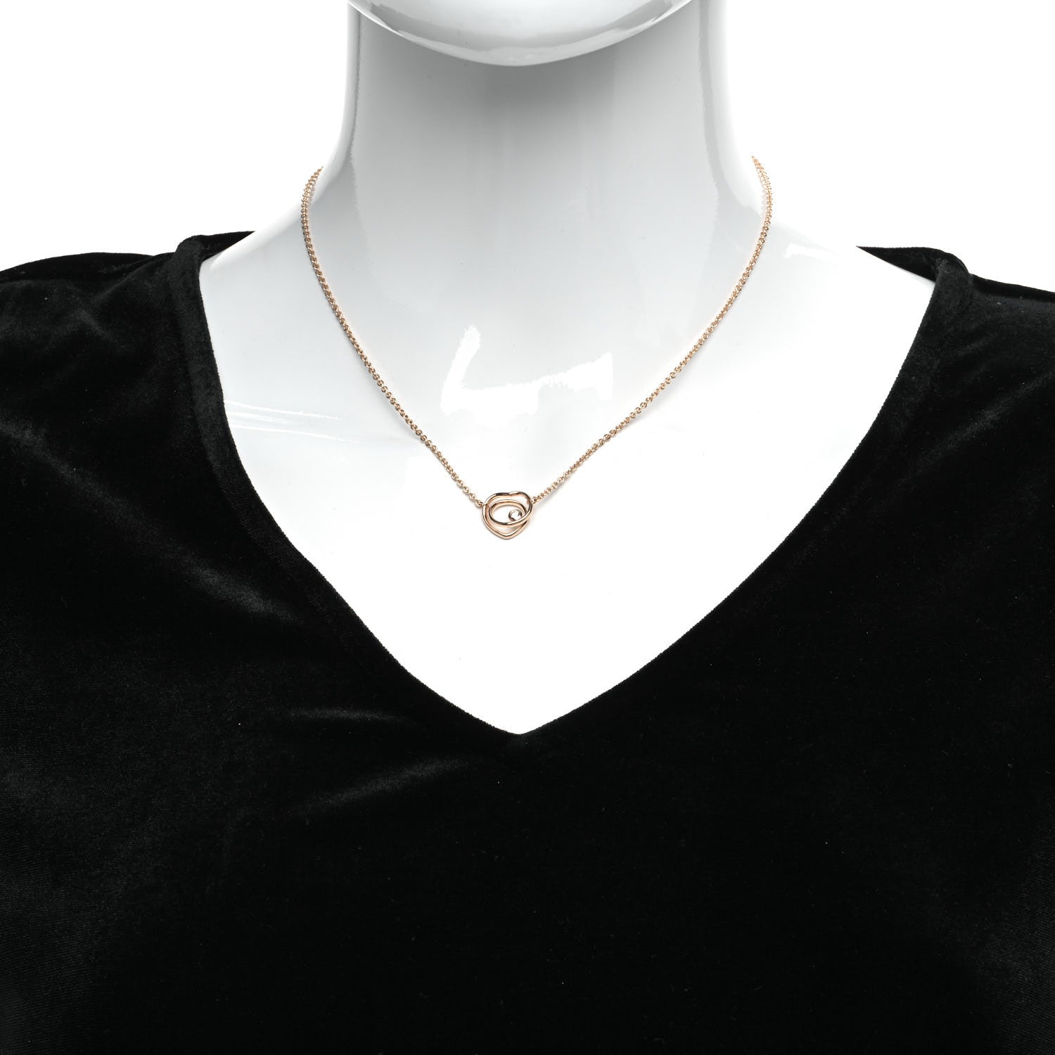 Hermes 18K Rose Gold Diamond TPM Vertige Coeur Necklace ST 2 of 7