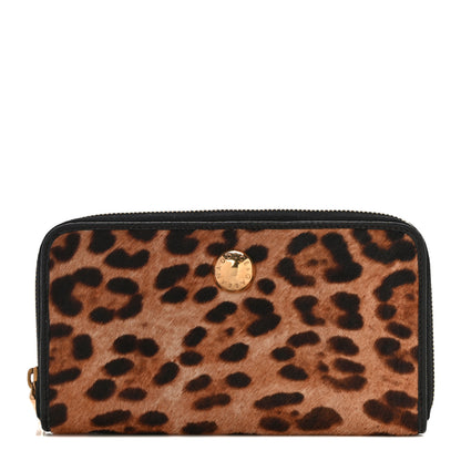 Dolce & Gabbana Pony Hair Leopard Print Zip Around Wallet 1 of 8