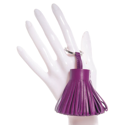 Hermes Lambskin Carmen Tassel Key Holder Anemone 2 of 6