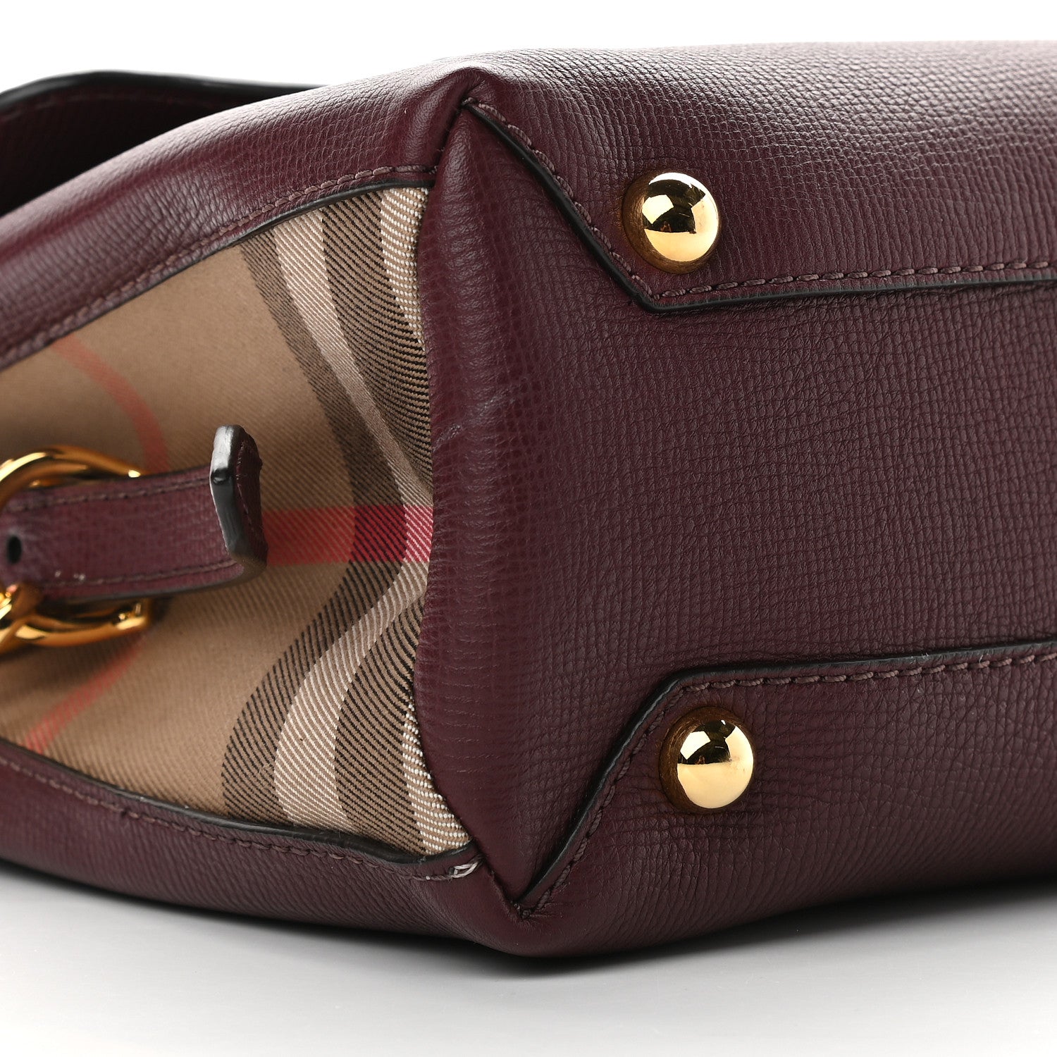 Burberry Derby Calfskin House Check Small Camberley Mahogany Red 7 of 8