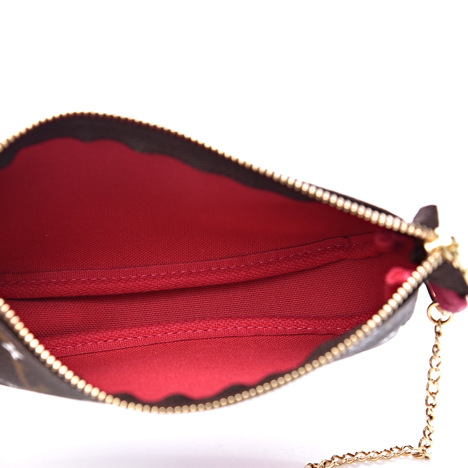 Louis Vuitton Monogram 2019 Christmas Animation Mini Courchevel Pochette Accessories Fuchsia 5 of 10