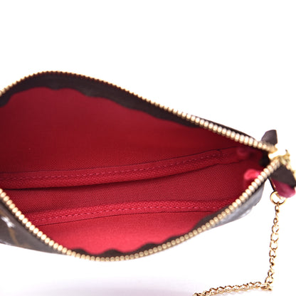 Louis Vuitton Monogram 2019 Christmas Animation Mini Courchevel Pochette Accessories Fuchsia 5 of 10