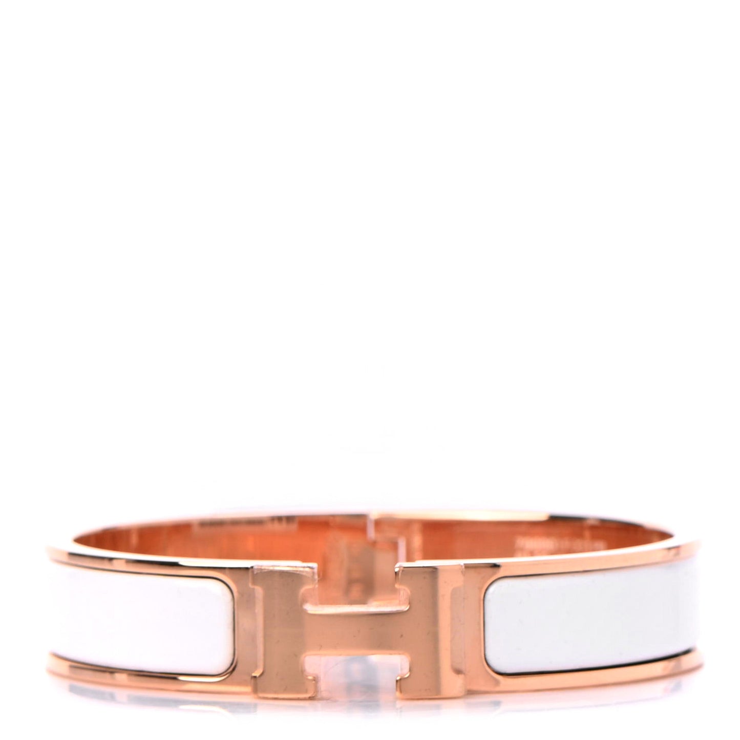 Enamel Narrow Clic Clac H Bracelet PM White