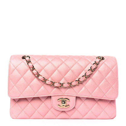 Chanel Iridescent Caviar Quilted Medium Double Flap Rose Pink 1 of 10