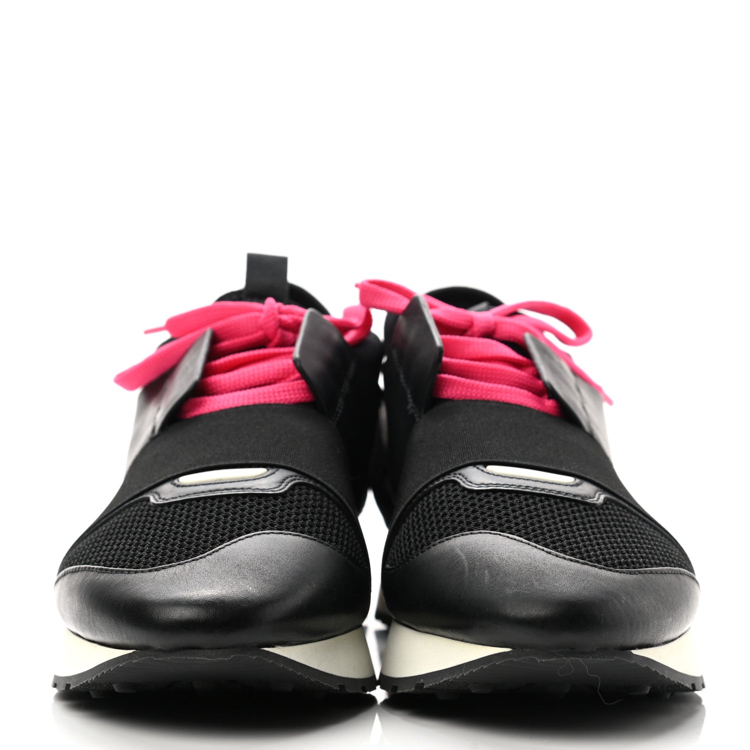 Balenciaga Mesh Calfskin Neoprene Suede Womens Race Runner Sneakers 41 Black 2 of 8