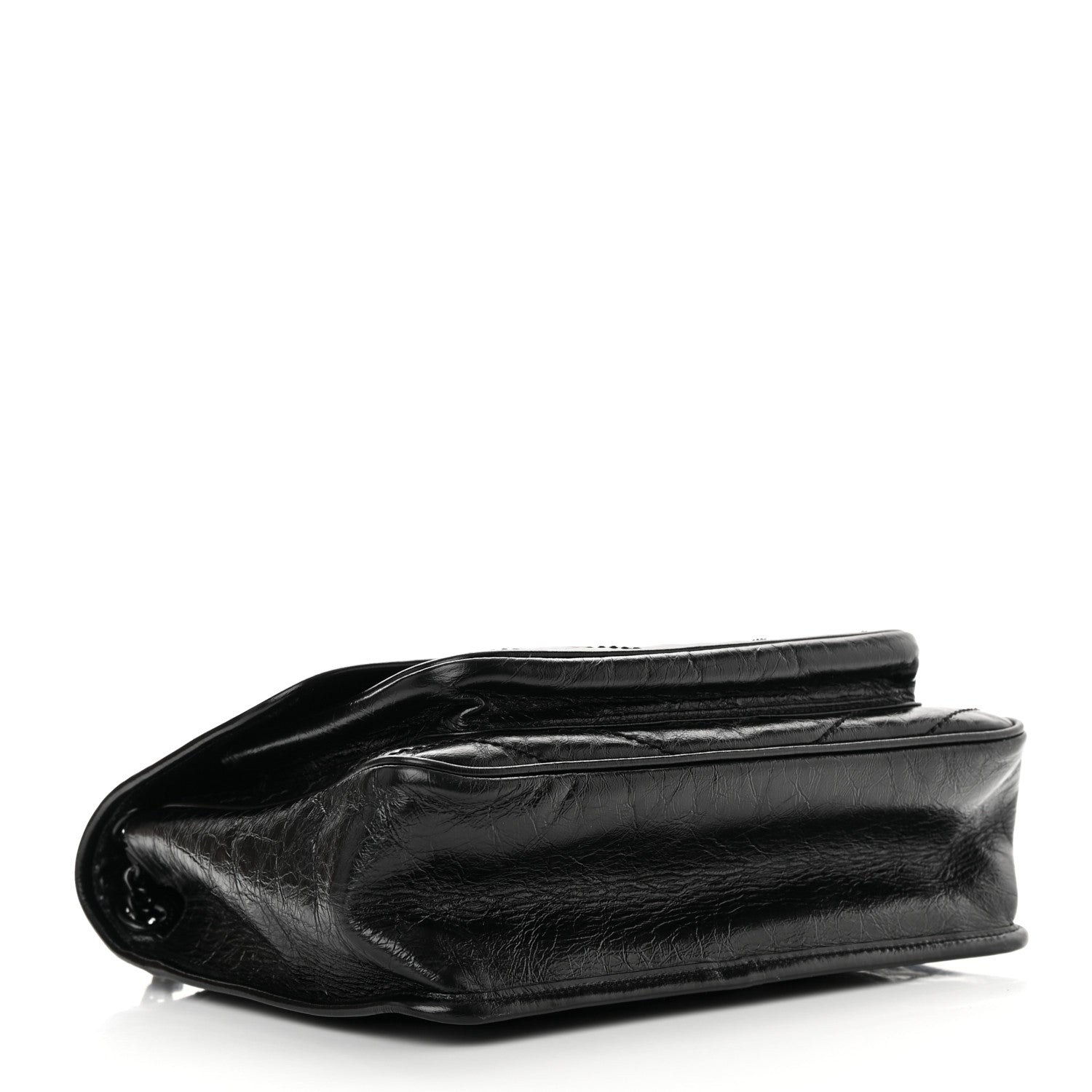 Saint Laurent Crinkled Calfskin Matelasse Monogram Medium Niki Chain Satchel Black 4 of 10