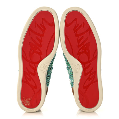 Christian Louboutin Calfskin Suede Minerom India Flat Sneakers 40.5 Turquoise 5 of 11