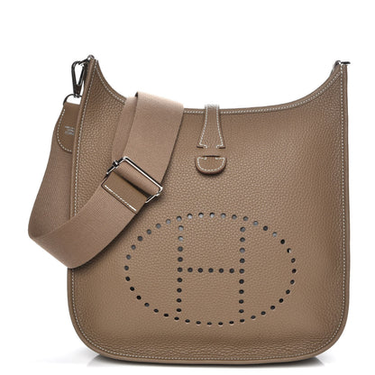 Hermes Taurillon Clemence Evelyne III PM Etoupe 1 of 7