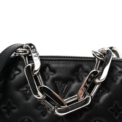 Louis Vuitton Lambskin Embossed Monogram Coussin BB Black 7 of 9