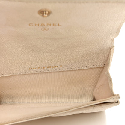 Chanel Caviar Quilted Boy Flap Card Holder White 5 of 9