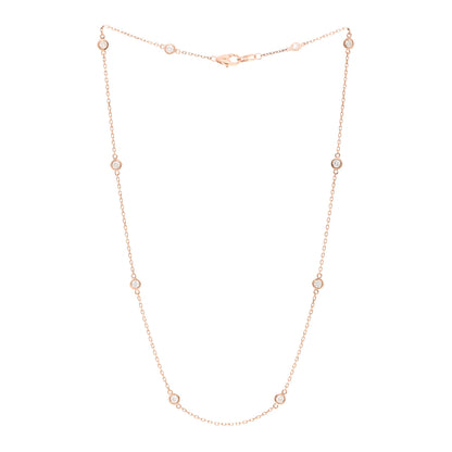 Parker & West by FASHIONPHILE 14K Rose Gold Diamond .75ctw Station Necklace 3 of 4