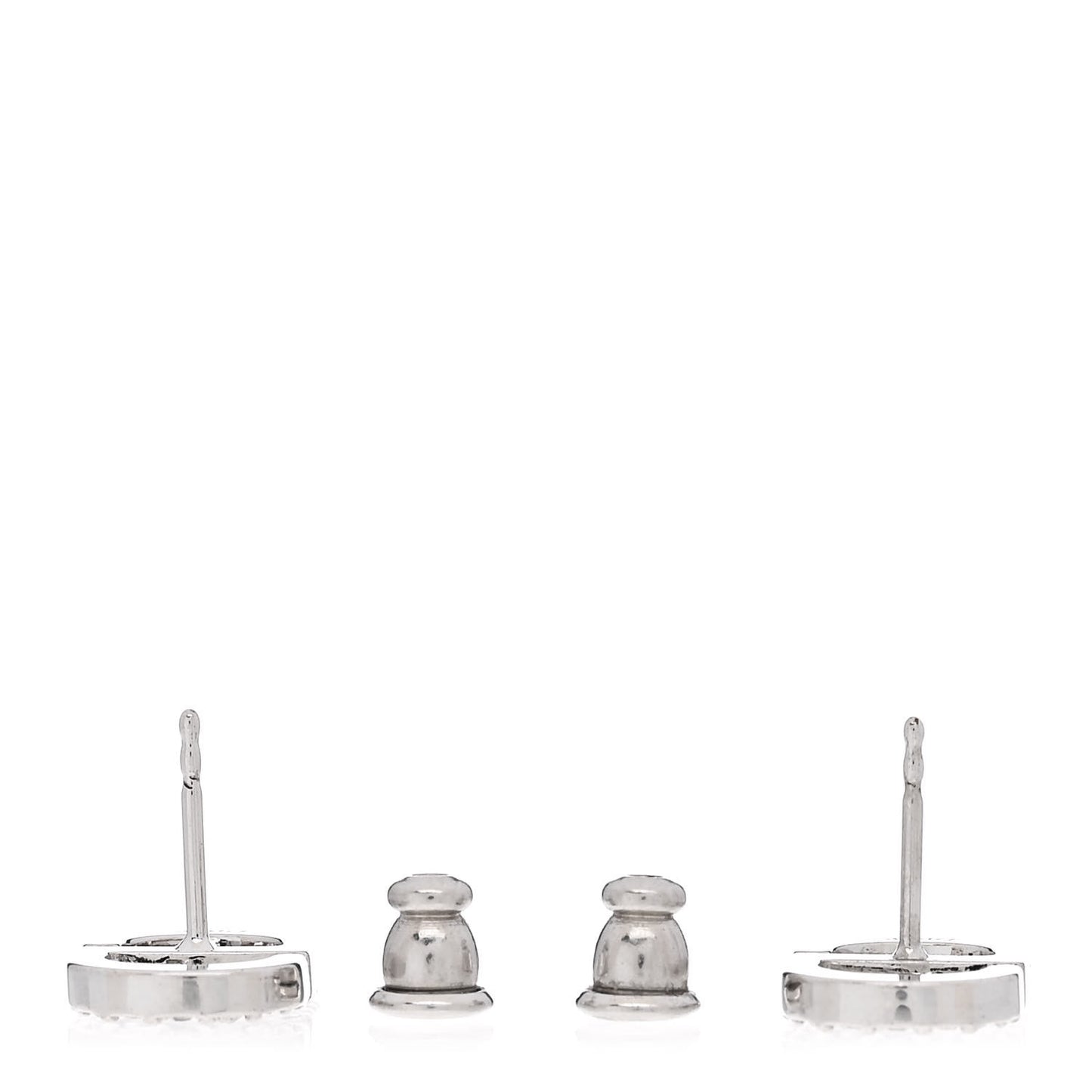 Crystal Petit CD Stud Earrings Silver