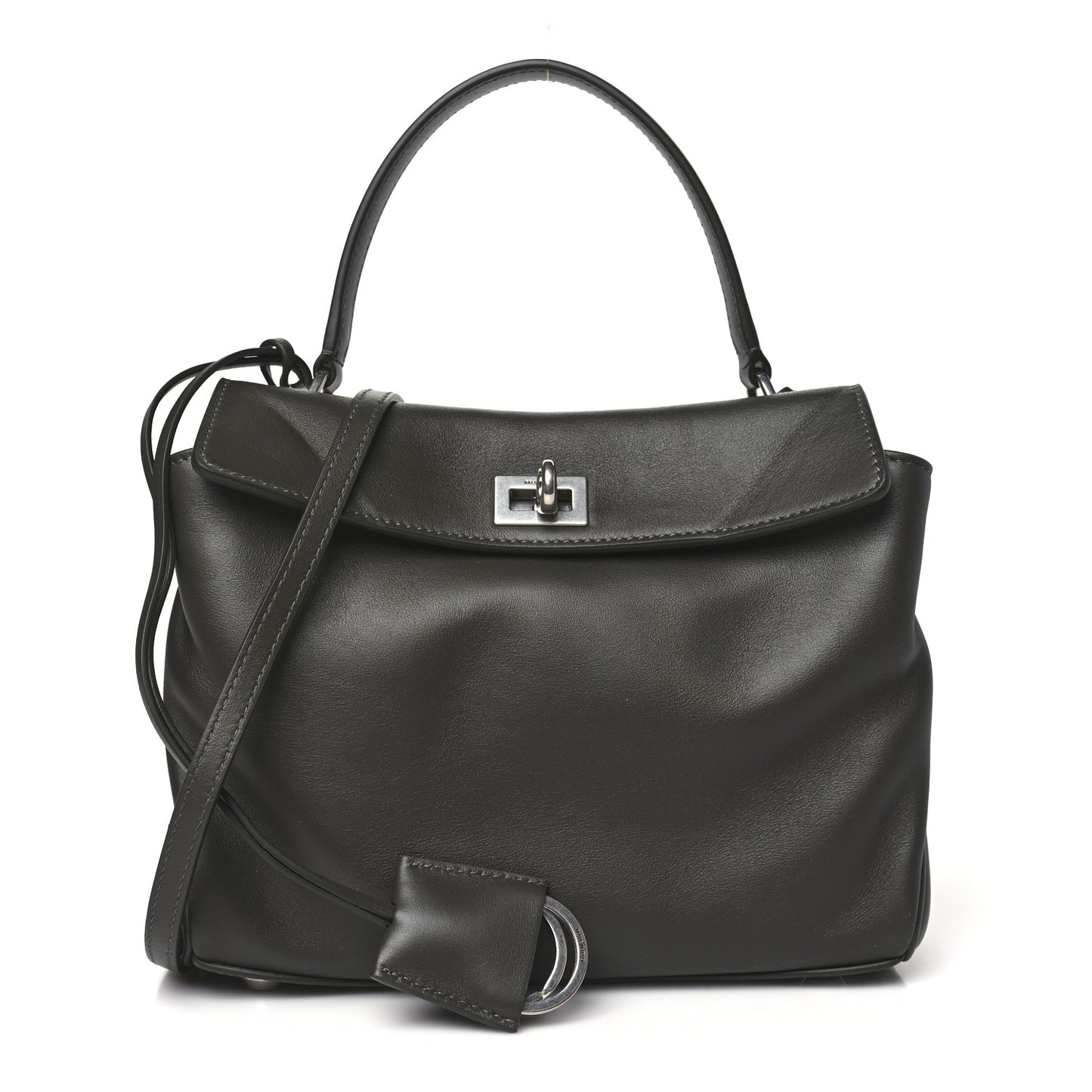 Natural Smooth Calfskin Mini Rodeo Top Handle Handbag Grey