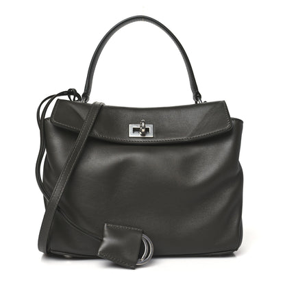 Balenciaga Natural Smooth Calfskin Mini Rodeo Top Handle Handbag Grey 1 of 10
