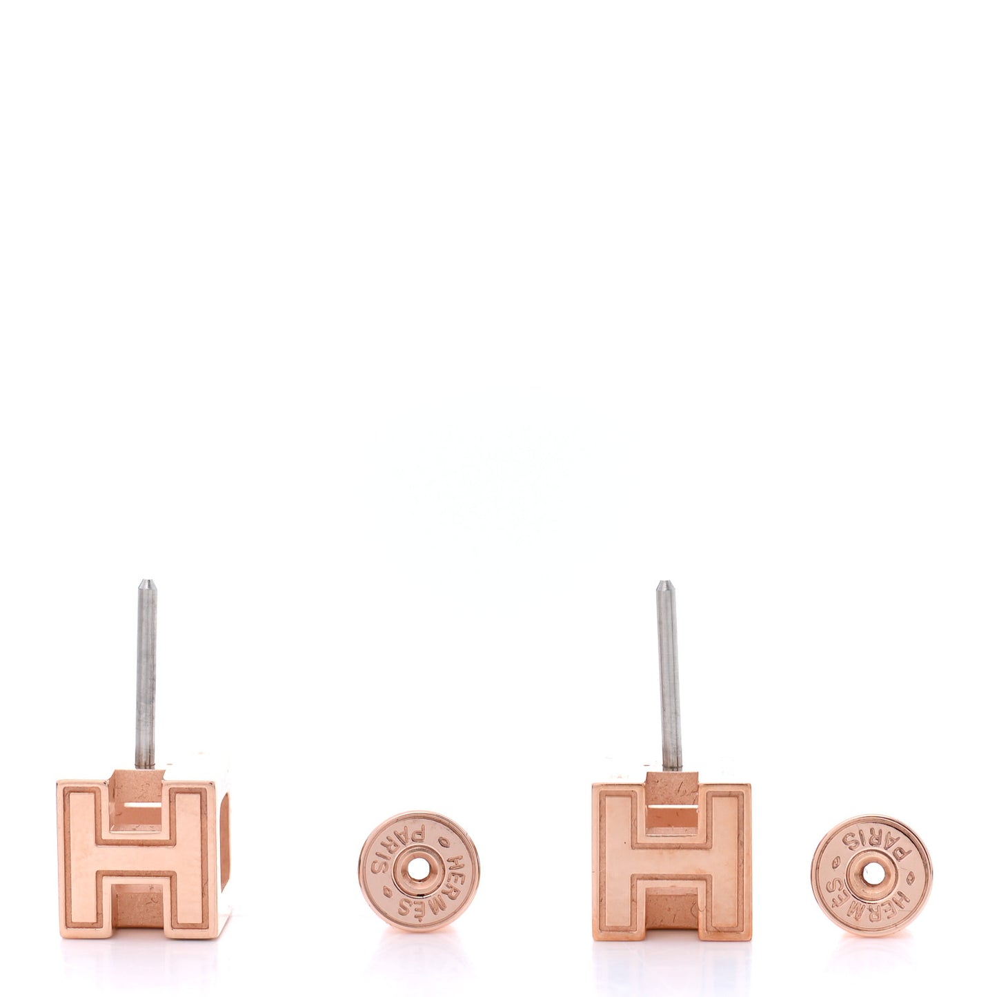 Rose Gold Lacquered Cage d'H Earrings Black