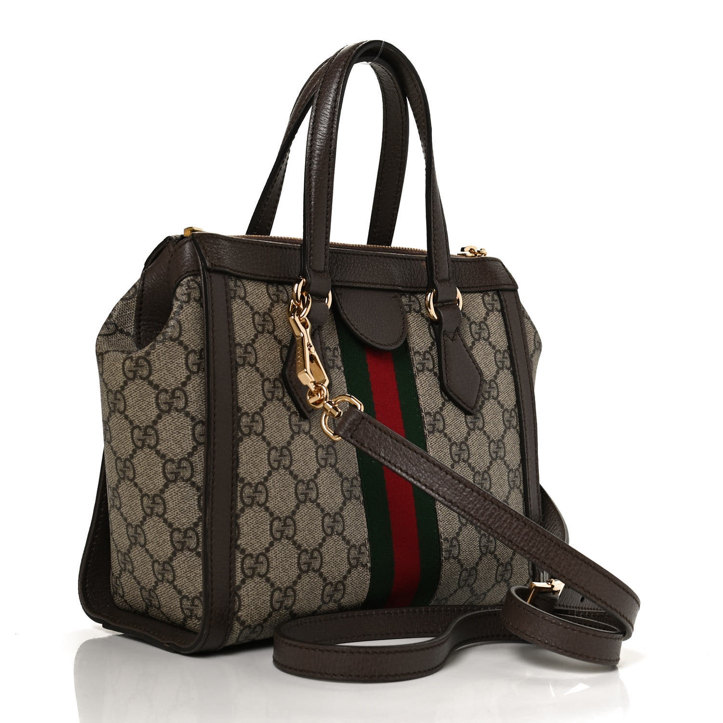 GG Supreme Monogram Small Ophidia Tote Bag Brown