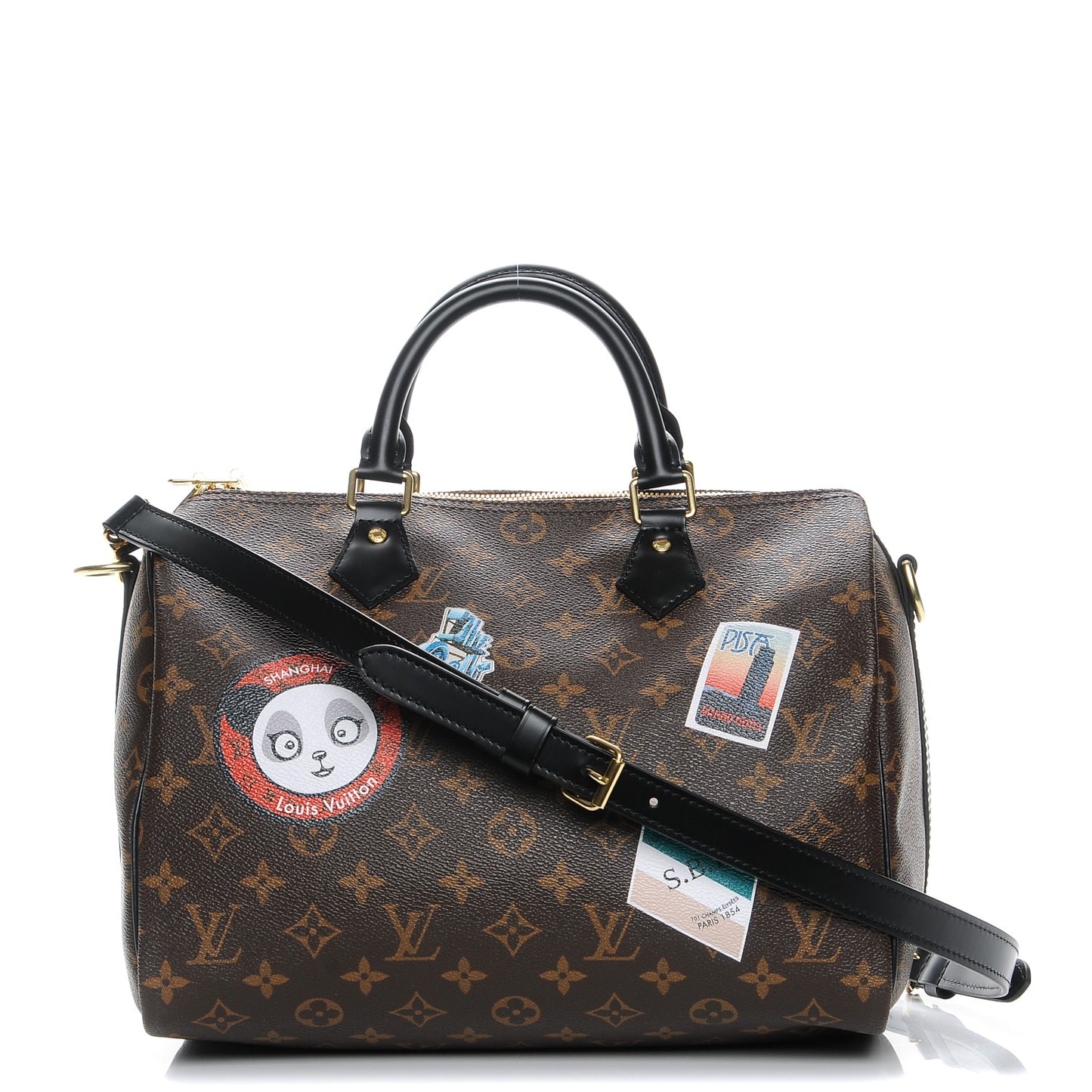 Monogram My World Tour Speedy Bandouliere 30 Black
