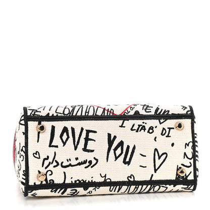 Christian Dior Canvas Medium DiorAmour Graffiti Lady D-Lite Latte 4 of 12