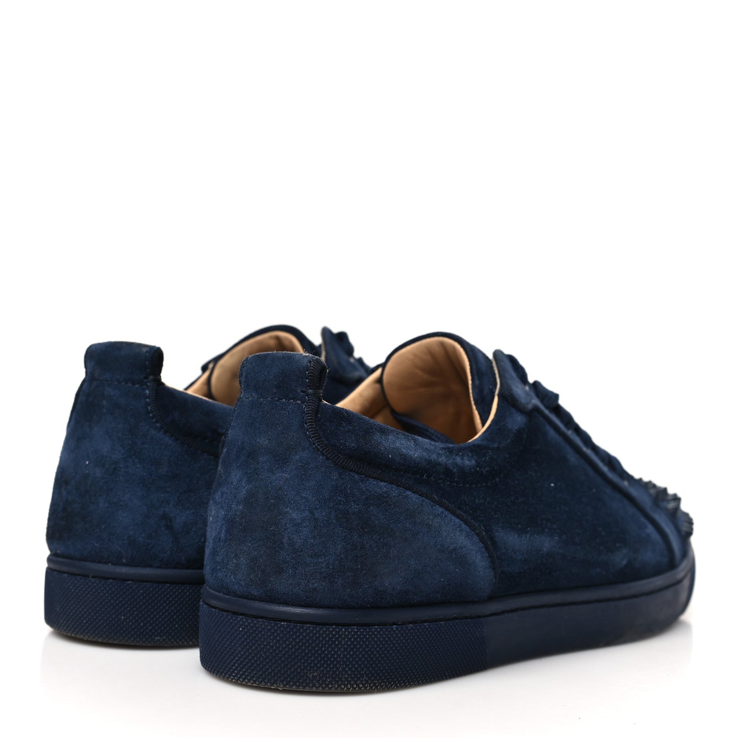 Suede Calfskin Mens Louis Junior Spikes Orlato Flat Sneakers 41 Blue Scuro