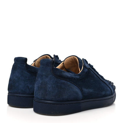 Christian Louboutin Suede Calfskin Mens Louis Junior Spikes Orlato Flat Sneakers 41 Blue Scuro 5 of 9