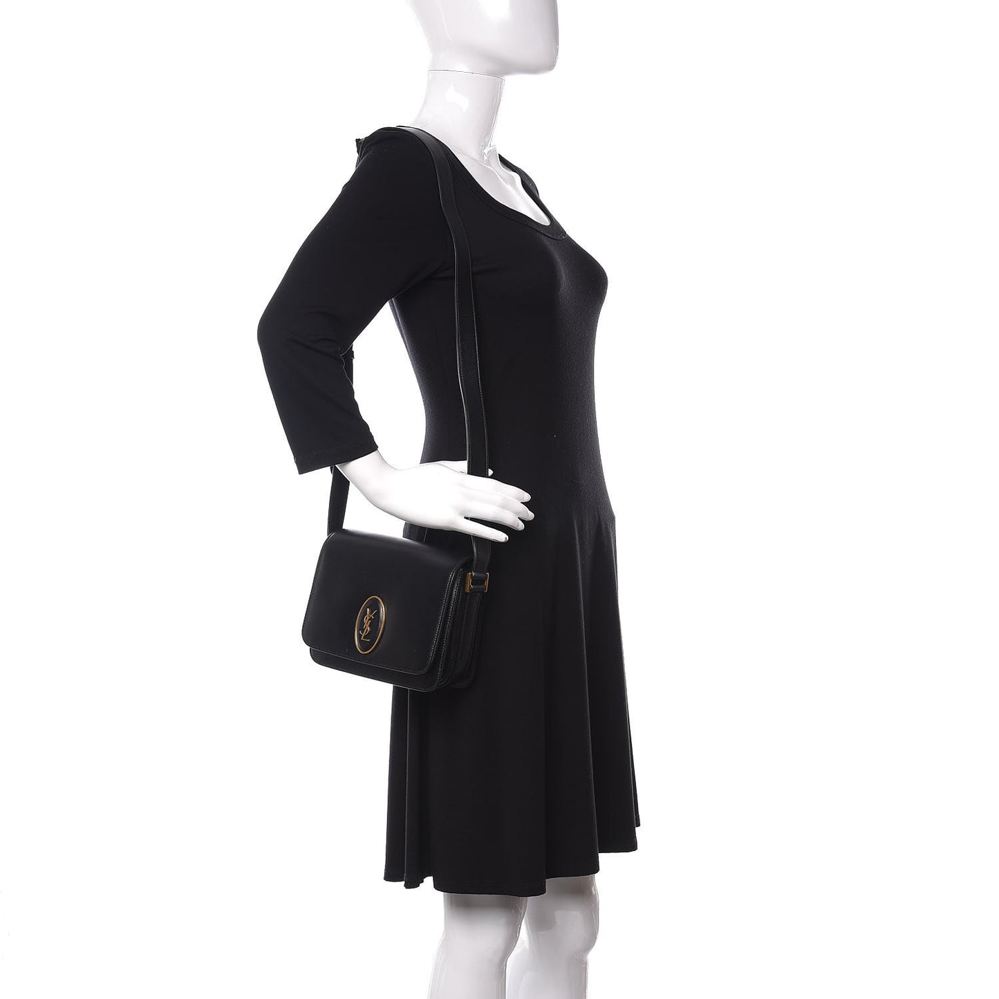 Calfskin Le 61 Shoulder Bag Black