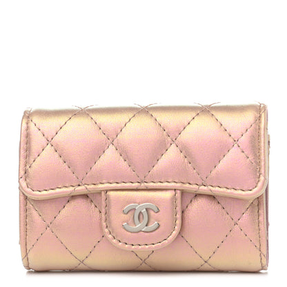 Chanel Iridescent Calfskin Quilted Classic 4 Key Holder Wallet Pink 1 of 8