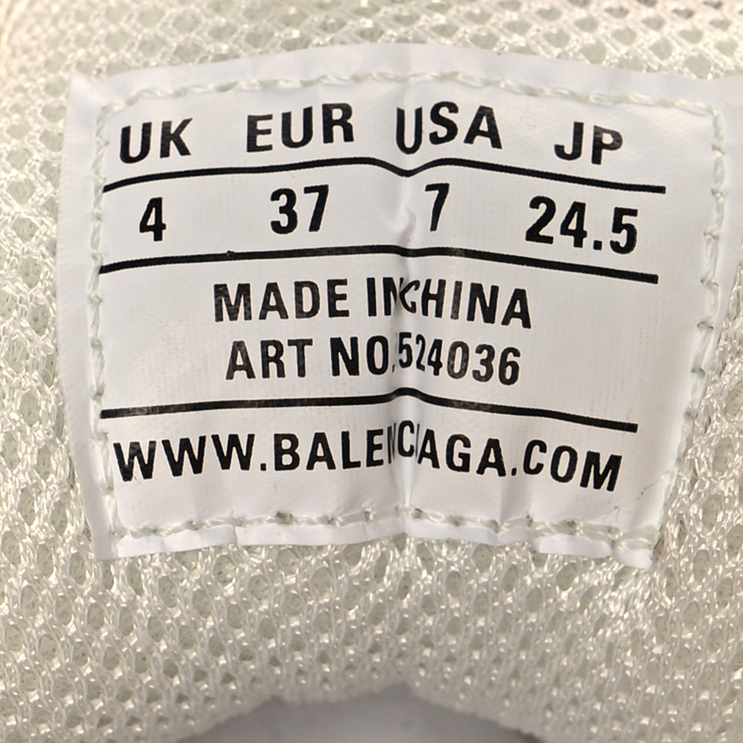 Balenciaga Fabric Mesh Womens Triple S Sneakers 37 White 7 of 7