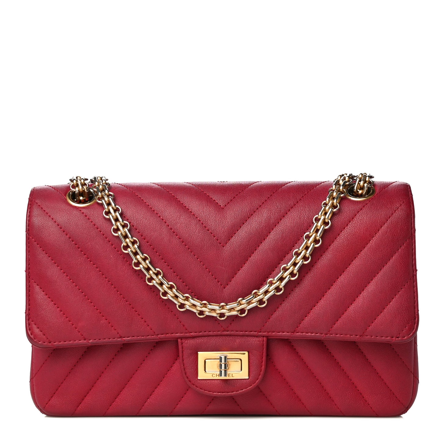 Calfskin Chevron Quilted 2.55 Reissue 225 Flap Red