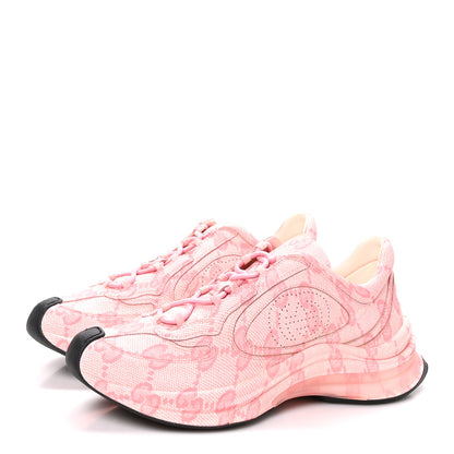 Gucci Ultralight Plume Calfskin Monogram Printed Womens Gucci Run Sneakers 39 Pale Pink 4 of 10