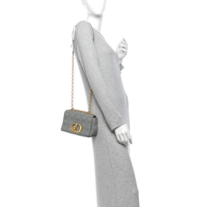 Christian Dior Calfskin Cannage Small Caro Bag Grey 2 of 11